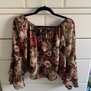 cute purple/pink long sleeved crop top